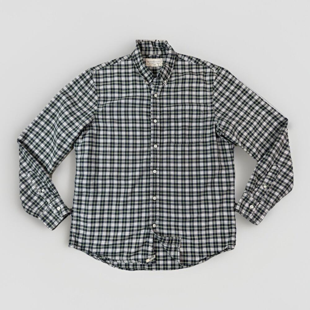 VTG Ralph Lauren Denim‎ & Supply Mens Button Up Shirt L Blue Plaid 100% Cotton